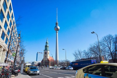 Berlin, Almanya - 03 Mart 2015: Şehir merkezinde mimarisini