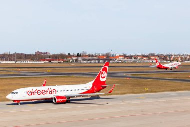 Berlin, Almanya - 02 Mart 2015: Air Berlin Airbus t için geldi