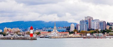 Soçi, Rusya, 21 Eylül 2016: Deniz bağlantı noktası, Sochi içinde yüzde