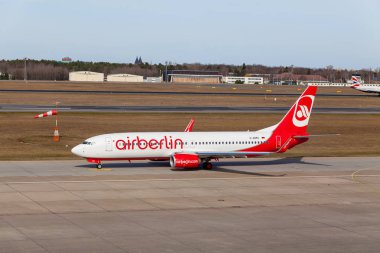 Berlin, Almanya - 02 Mart 2015: Air Berlin Airbus t için geldi