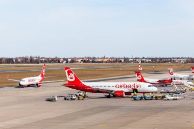 Berlin, Almanya - 02 Mart 2015: Air Berlin Airbus t için geldi