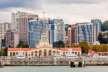 Soçi, Rusya, 21 Eylül 2016: Deniz bağlantı noktası, Sochi içinde yüzde