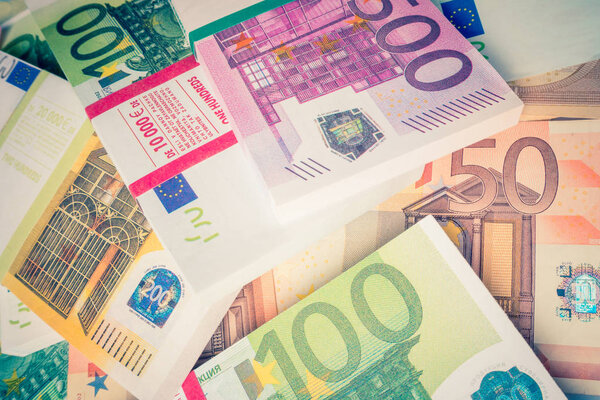 Евро. евро наличными фоне. Банкноты евро
