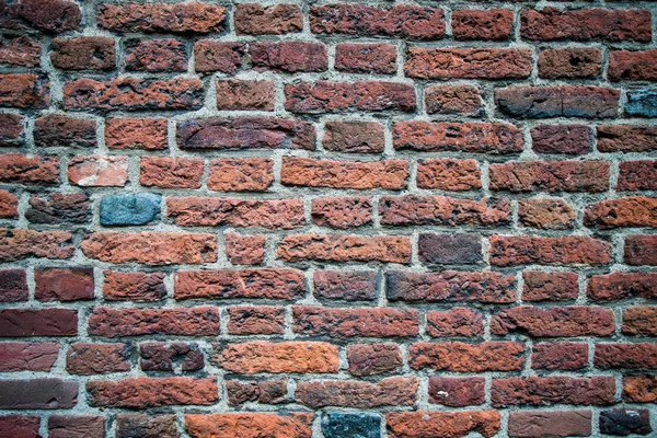 Oude Rode Baksteen Muur Textuur Achtergrond — Stockfoto