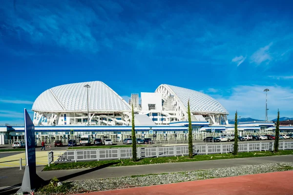 SOCHI, RUSIA - 12 DE DICIEMBRE DE 2017: Vista del estadio Fisht i — Foto de Stock