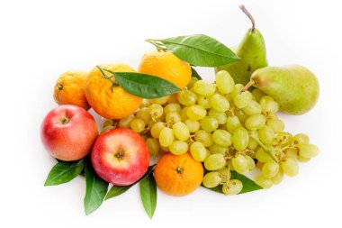 Taze meyve. egzotik meyveler üzerinde beyaz izole