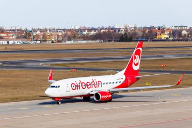 Berlin, Almanya - 02 Mart 2015: Air Berlin Airbus t için geldi