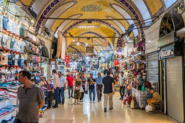 ISTANBUL, TURKEY - July 12, 2017: Grand Bazaar in Istanbul with  clipart