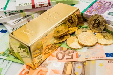 Bitcoin Btc altın euro banknot ve altın bu reçeteleri ile