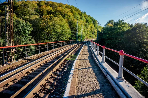 Vías férreas. Ferrocarril clásico — Foto de Stock