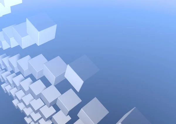 Immagine astratta di cubi sfondo in blu — Foto Stock
