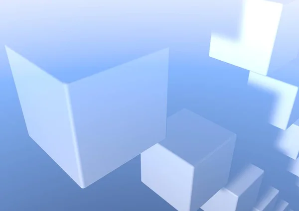 Image abstraite de cubes fond en bleu — Photo