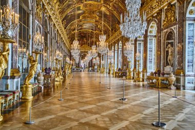 Versailles, Fransa - 14 Şubat 2018: Hall of Mirrors p