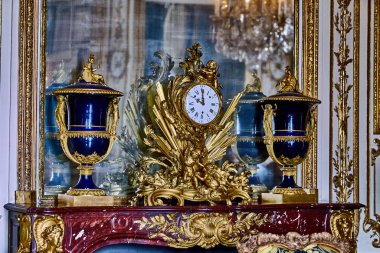 Versailles, Fransa - 14 Şubat 2018: İç mekanlar ve ayrıntıları