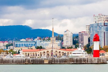 Soçi, Rusya, 21 Eylül 2016: Deniz bağlantı noktası, Sochi içinde yüzde