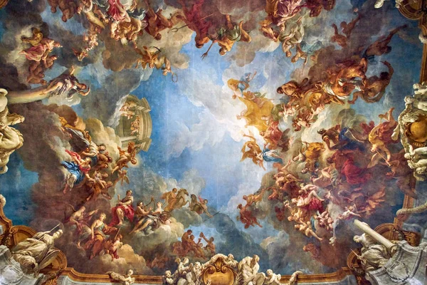 Versailles, Fransa - 14 Şubat 2018: İç mekanlar ve ayrıntıları