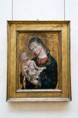 Paris, Fransa - 15 Şubat 2018: antika Ortodoks simge boyalı