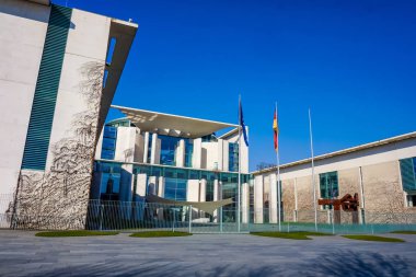 Berlin, Almanya - 18 Mart 2015: Bundeskanzleramt (Alman F