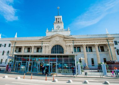 Krasnodar, Rusya - 06 Nisan 2018: Tren istasyonu Krasnodar