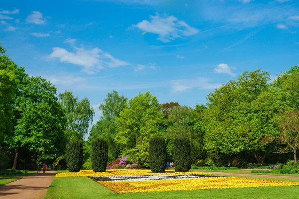 Park miejski. Panorama z pięknym parkiem — Zdjęcie stockowe