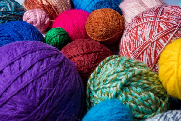 Balls of  wool, made by hand. colorful balls from wool