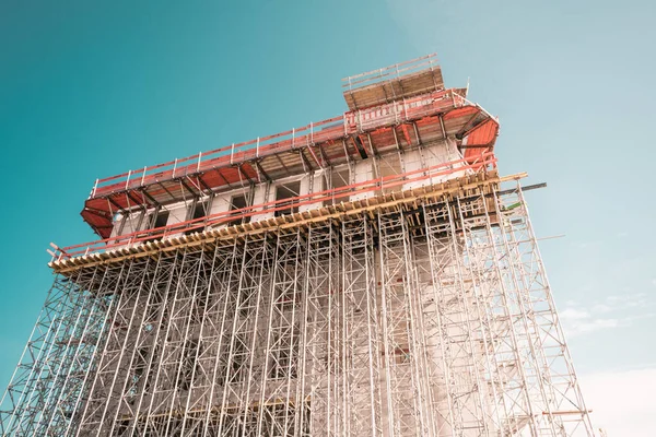 Construcción del nuevo edificio. Fondo de obra . — Foto de Stock