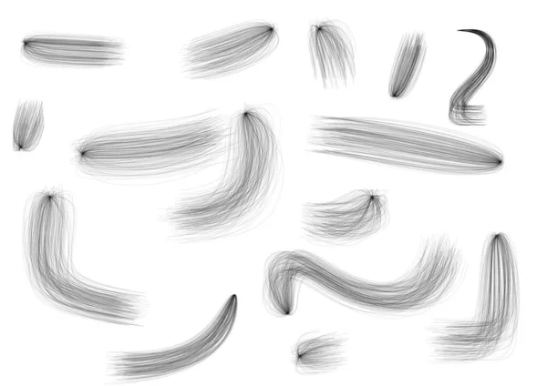 Set of  black curved wavy lines brush — Stock Photo, Image