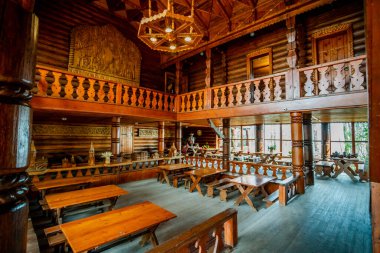 Uch-Dere köyündeki çay evi. Dagomyler. Soçi. Rusya 