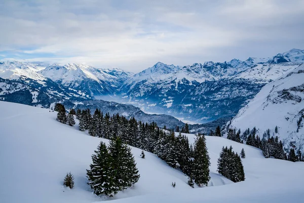 Όμορφη θέα στο βουνό. Χιονισμένο βουνό — Φωτογραφία Αρχείου