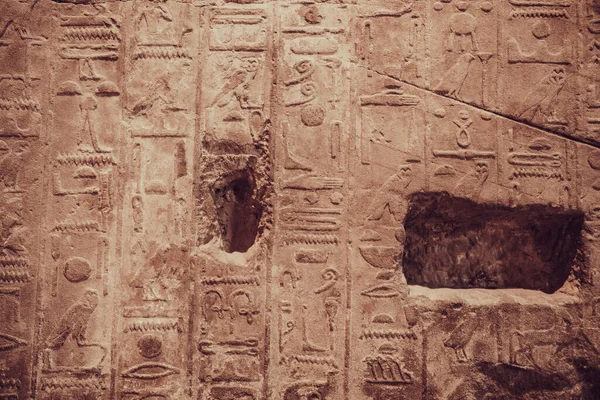 Starý Egypt Hieroglyfy vytesané na kameni — Stock fotografie