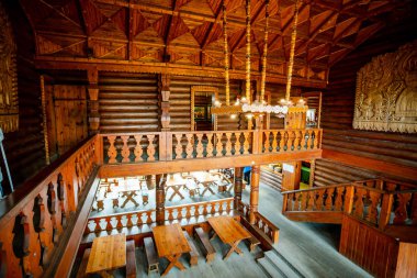 Uch-Dere köyündeki çay evi. Dagomyler. Soçi. Rusya 