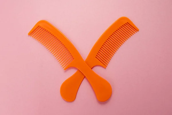 Plastic combs, pair of comb. Barber Comb Hairbrush — Stock Photo, Image