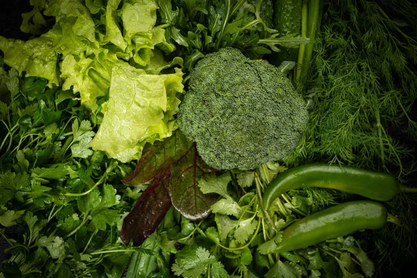 Ποικιλία ακατέργαστων λαχανικών. Υγιεινή υγιεινή διατροφή, δίαιτα — Φωτογραφία Αρχείου