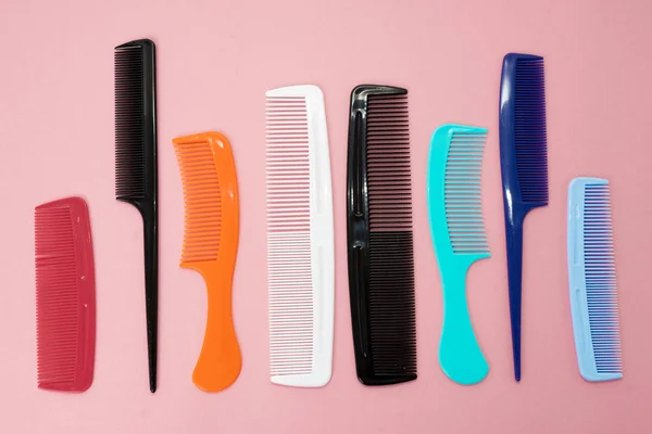 Fashion equipment collection of combs hairbrush for hair — Stock Photo, Image