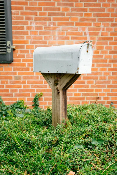 Old mail box. Vintage metal  post box — Stock Photo, Image