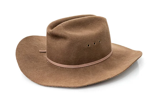 Cowboy hat closeup isolated on a white background — Stock Photo, Image