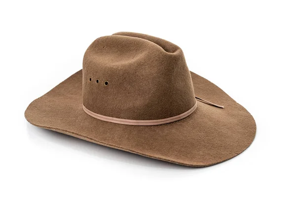 Cowboy hat closeup isolated on a white background — Stock Photo, Image