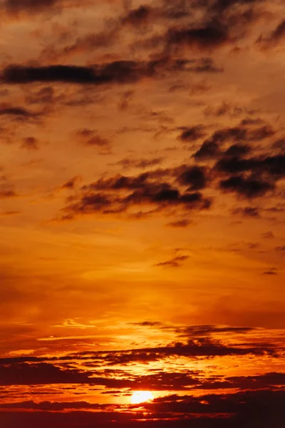 Big Sun ao pôr-do-sol. Composição natural. Pôr do sol laranja . — Fotografia de Stock