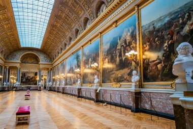 Versailles, Fransa - 14 Şubat 2018 : Chateau de'nin İç Mekanları 