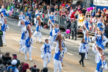 Köln, Almanya - 12 Şubat 2018: Kimliği belirsiz kişiler