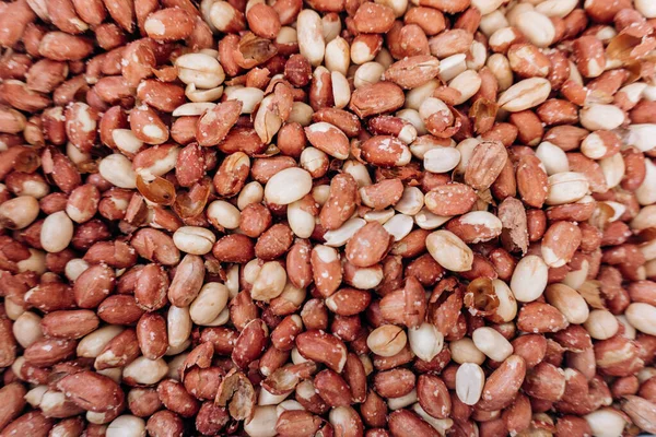 Imagem de close-up de amendoins salgados como fundo alimentar — Fotografia de Stock