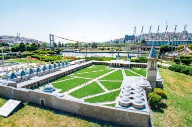 İstanbul, Türkiye-12 Temmuz 2017: Minyatür Park 'taki Topcapi Sarayı' nın tam kopyası