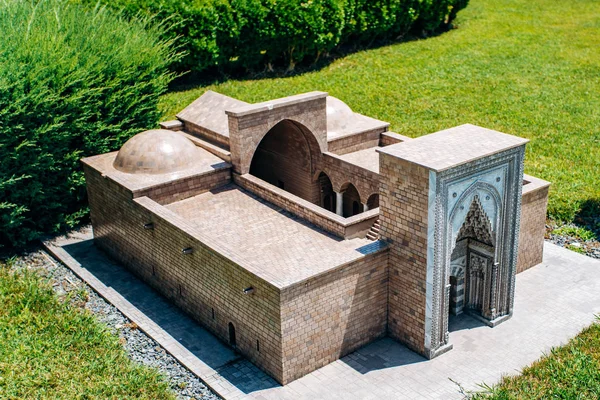 Istanbul, Turkey - July 12, 2017: the reduced copy of the Karaman Hatuniye Madrasa at Miniaturk Park — Stock Photo, Image