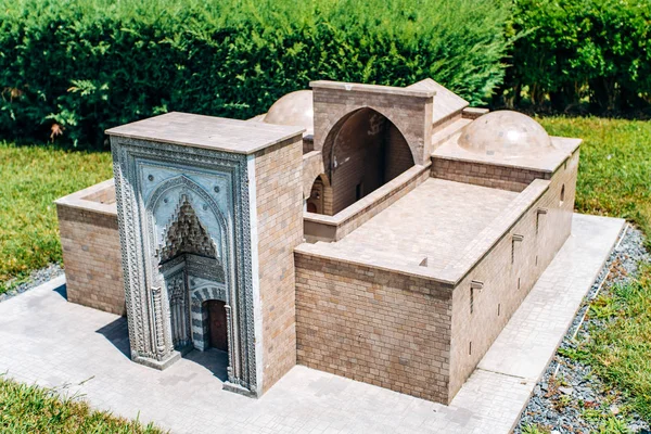 Istanbul, Turkey - July 12, 2017: the reduced copy of the Karaman Hatuniye Madrasa at Miniaturk Park — Stock Photo, Image