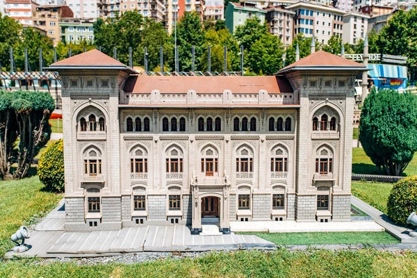 Istanbul, Turkey-July 12, 2017: exact copy T.C. Ziraat bank in miniaturk Park — Stock Photo, Image