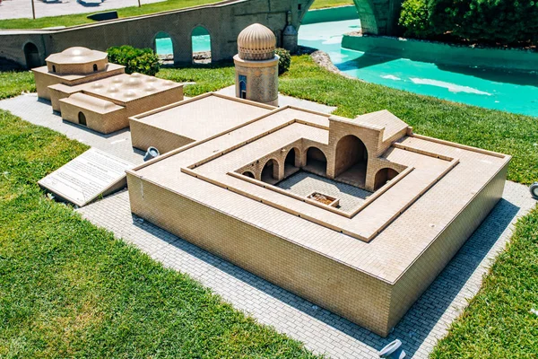 Istanbul, Turkey-July 12, 2017: exact copy of the Zeynel Bey mausoleum in miniaturk Park in reduced form — Stock Photo, Image