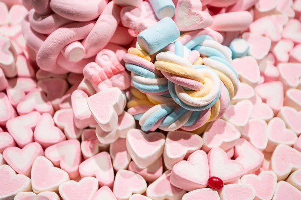 Närbild bakgrund från färgglada sötsaker av socker godis — Stockfoto