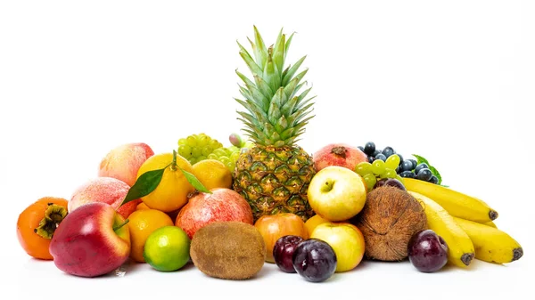 Mix of Fresh Organic Fruits isolated on white background — Stock Photo, Image