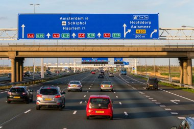 Amsterdam, Hollanda - 23 Mart 2019: A4 Otoyolu 