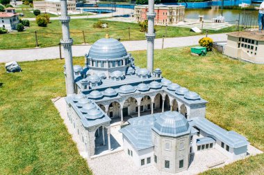 İstanbul, Türkiye-12 Temmuz 2017: Eyüp Sultam Camii 'nin kopyası. Miniatürk Parkı İstanbul 'da bulunuyor